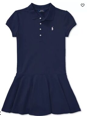 Polo Ralph Lauren Dress Girls Size 6 Navy Blue Polo Shirt Drop Waist Logo Pony
